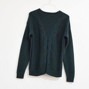 CATO  Forest Green Cable Knitted Crewneck | Size S